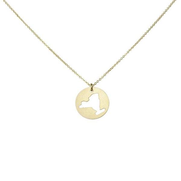 SALE - State Outline Necklace - Gold / NY - Necklaces - Ofina