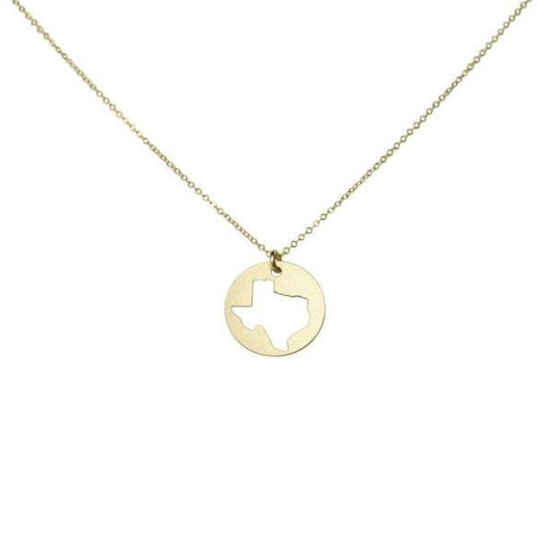 SALE - State Outline Necklace - Gold / TX - Necklaces - Ofina