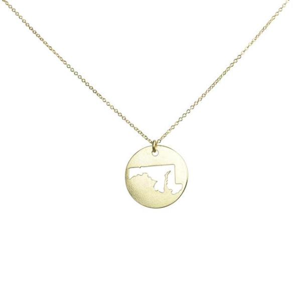 SALE - State Outline Necklace - Necklaces - Gold - Gold / MD - Azil Boutique