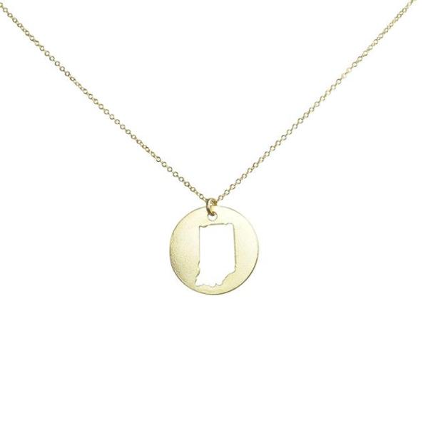 SALE - State Outline Necklace - Necklaces - Gold - Gold / IN - Azil Boutique