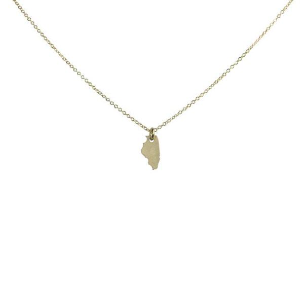 State Necklace - Gold / IL - Necklaces - Ofina