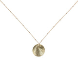 Brushed Disc on Ball Chain Necklace - Gold / Medium Disc - Necklaces - Ofina