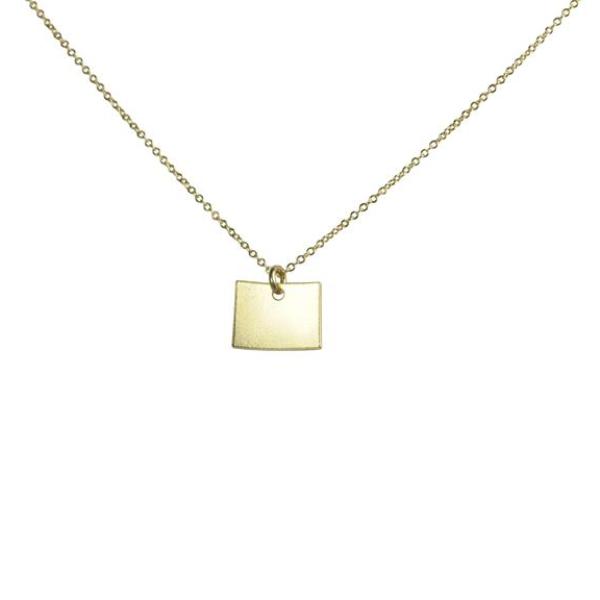 State Necklace - Gold / WY - Necklaces - Ofina
