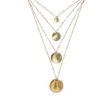 Brushed Disc on Ball Chain Necklace - - Necklaces - Ofina