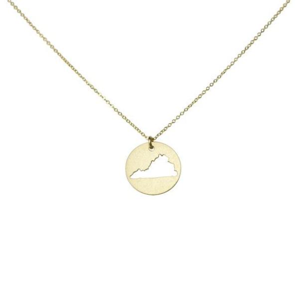 SALE - State Outline Necklace - Gold / VA - Necklaces - Ofina