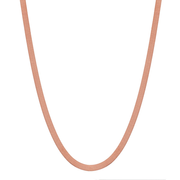 Herringbone Necklace - Rosegold / 5mm / 16" - Necklaces - Ofina
