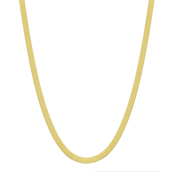 Herringbone Necklace - Gold / 3mm / 16" - Necklaces - Ofina
