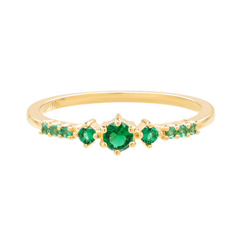 10k Solid Emerald Green Ring -  -  - Ofina