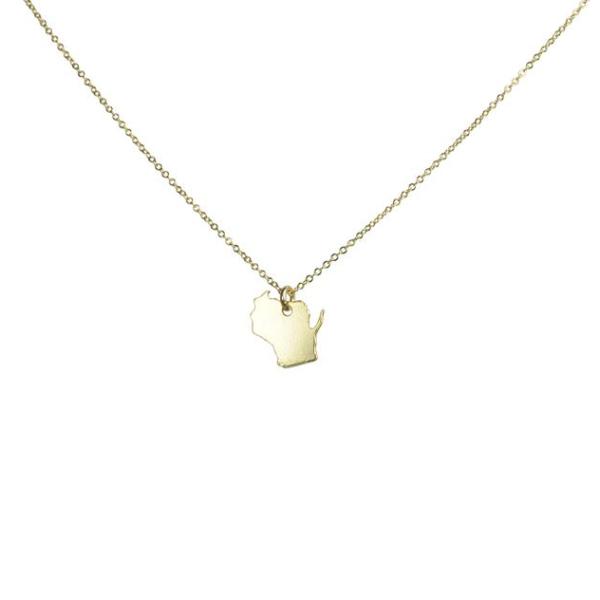 State Necklace - Necklaces - Gold - Gold / WI - Azil Boutique