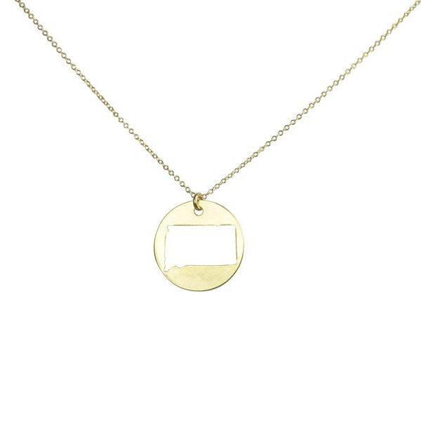 SALE - State Outline Necklace - Gold / SD - Necklaces - Ofina