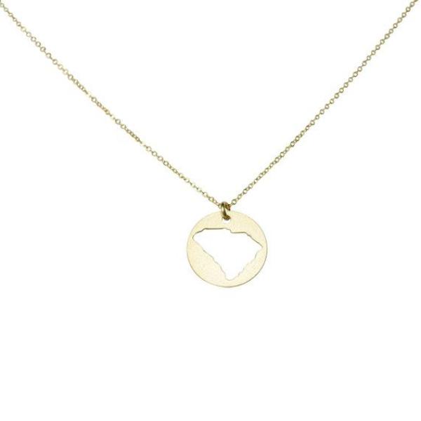 SALE - State Outline Necklace - Gold / SC - Necklaces - Ofina