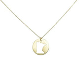 SALE - State Outline Necklace - Necklaces - Gold - Gold / MN - Azil Boutique