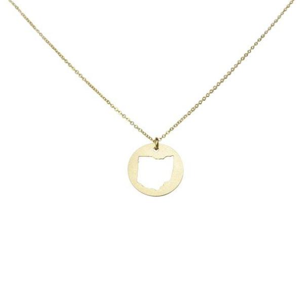 SALE - State Outline Necklace - Gold / OH - Necklaces - Ofina