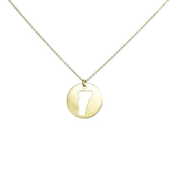 SALE - State Outline Necklace - Gold / VT - Necklaces - Ofina