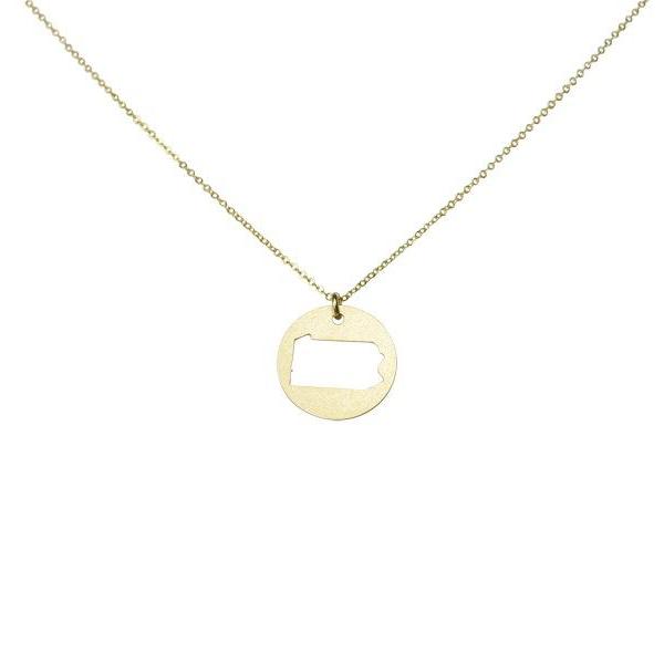 SALE - State Outline Necklace - Gold / PA - Necklaces - Ofina