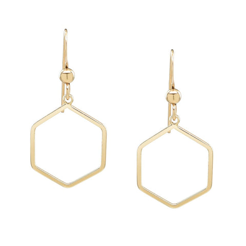 Hexagon Outline Earrings -  - Earrings - Ofina