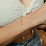 CZ Bezel Emerald Bracelet -  - Bracelets - Ofina