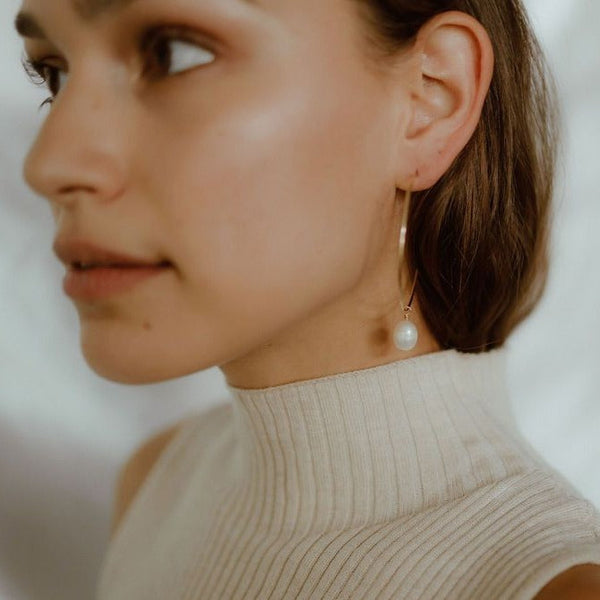 Detachable Pearl Hoop Earrings -  - Earrings - Ofina