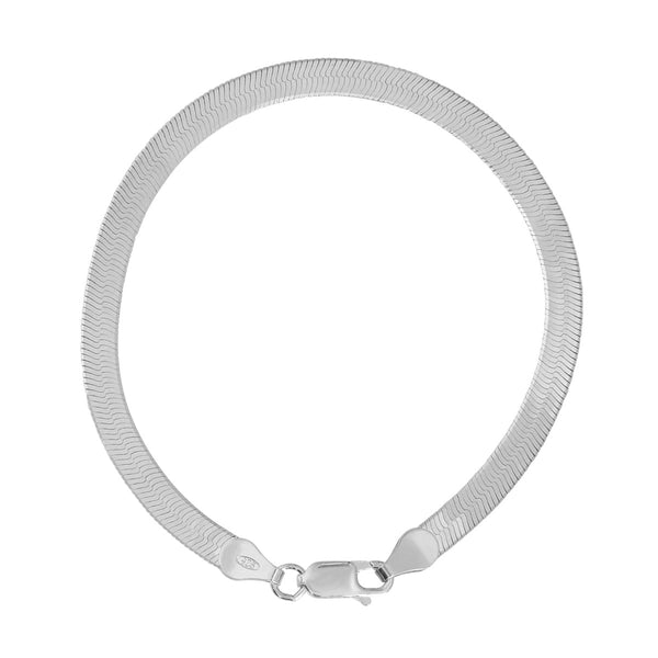 Herringbone Bracelet - 4mm / Silver - Bracelets - Ofina