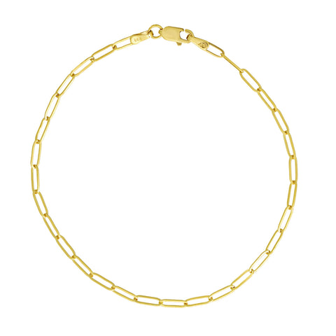14k Solid Gold Paperclip Bracelet -  - Bracelets - Ofina