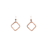 SALE - Open Square Brushed Earrings - Rosegold / Medium - Earrings - Ofina