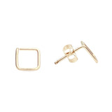 Square Wirewrapped Studs - Gold - Earrings - Ofina