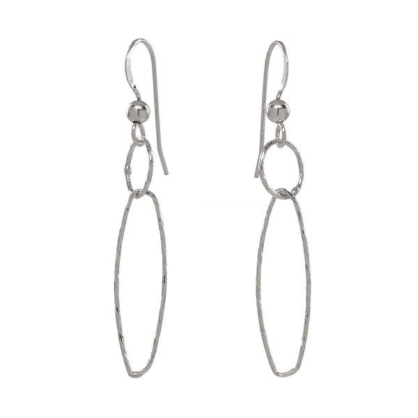 Circles & Marquise Earrings - Silver - Earrings - Ofina