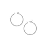 Tube Hoops - Silver / Large - Earrings - Ofina