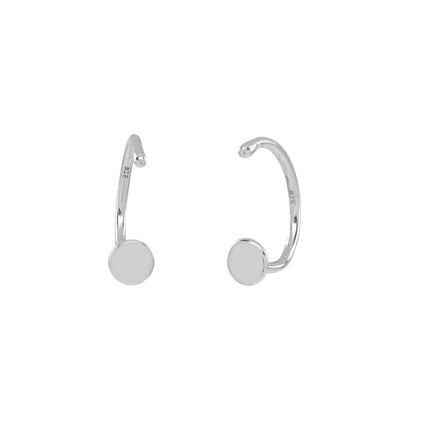 Circle Open Huggies - Silver - Earrings - Ofina