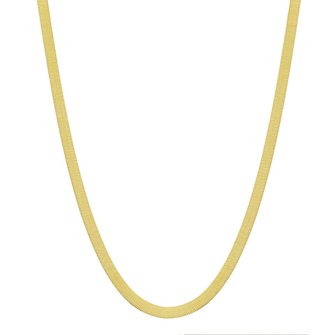 Herringbone Necklace - Gold / 3mm / 16" - Necklaces - Ofina