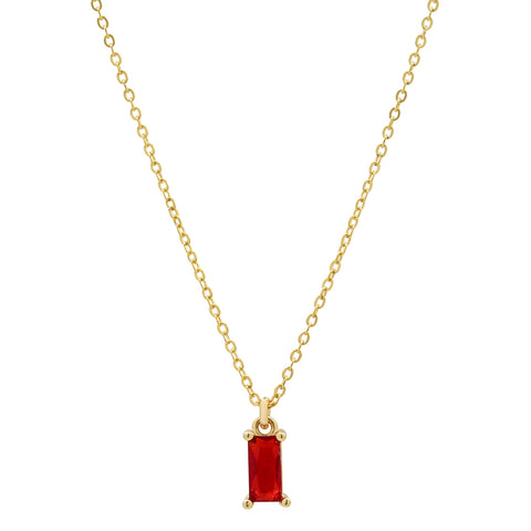 Tiny Red Emerald Necklace -  - Necklaces - Ofina