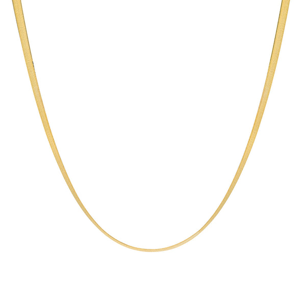 10k Solid Gold Thin Herringbone Necklace -  - Necklaces - Ofina