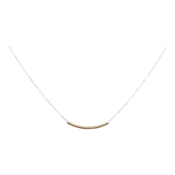 SALE - 2-Tone Curved Tube Necklaces - Short / Gold/Silver - Necklaces - Ofina
