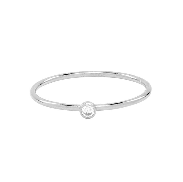 Solitaire CZ Ring - Silver / 5 - Rings - Ofina