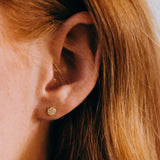 CZ Circle Pave Studs -  - Earrings - Ofina