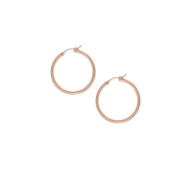 Tube Hoops - Rose Gold / Medium - Earrings - Ofina