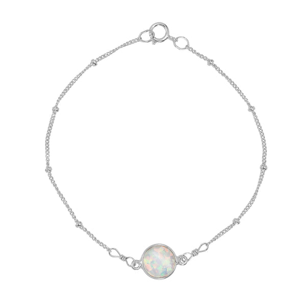 Round Opal Bracelet - Silver - Bracelets - Ofina