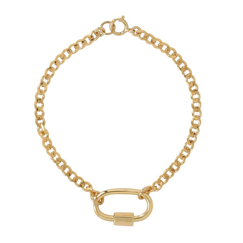 Curb Chain Carabiner Bracelet -  - Bracelets - Ofina