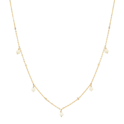 Tiny Pearl Beaded Drop Necklace -  - Necklaces - Ofina