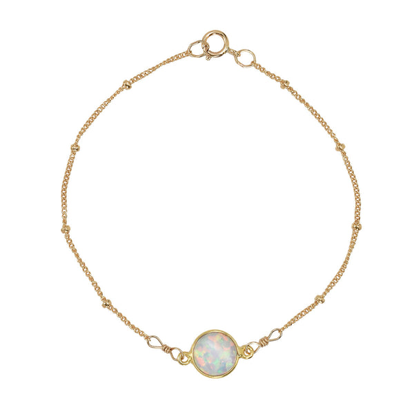 Round Opal Bracelet - Gold - Bracelets - Ofina