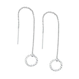 Geometric Ear Threaders (more shapes) - Earrings - Hammered Circle - Hammered Circle / Silver - Azil Boutique