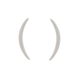 Thin Curved Crescent Moon Studs - Silver - Earrings - Ofina