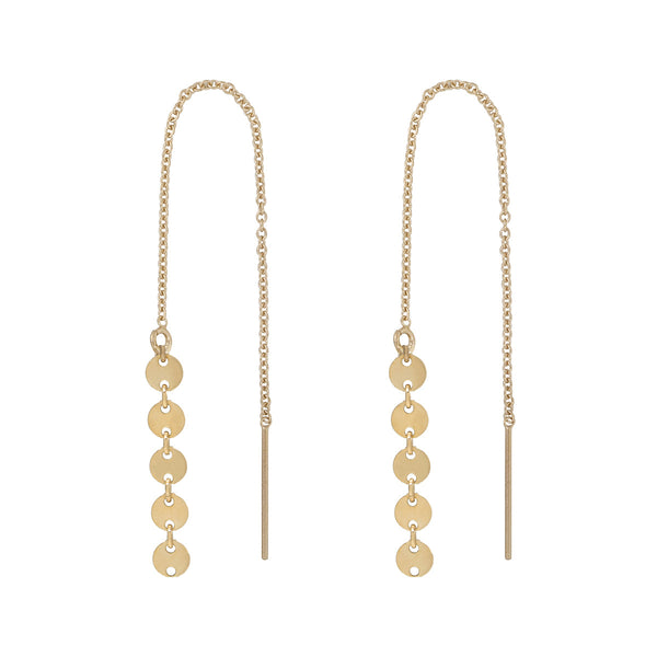 Geometric Ear Threaders (more shapes) - 5 Discs / Gold - Earrings - Ofina