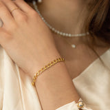SALE - Flat Curb Chain Bracelet - - Bracelets - Ofina