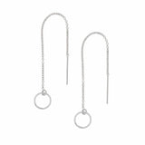 Geometric Ear Threaders (more shapes) - Earrings - Circle - Circle / Silver - Azil Boutique