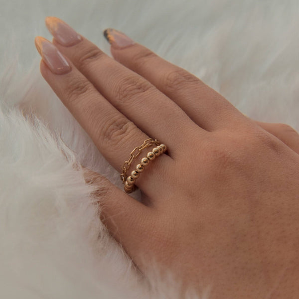 SALE - Paperclip Chain Ring - - Rings - Ofina