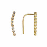 Graduated CZ Circles Ear Crawler - Gold / Right - Earrings - Ofina