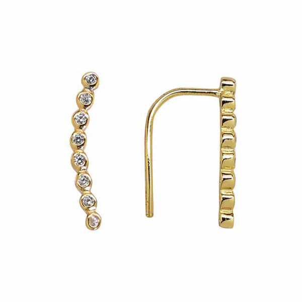 Graduated CZ Circles Ear Crawler - Gold / Right - Earrings - Ofina