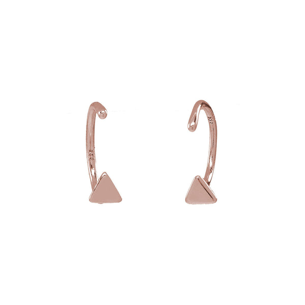 Triangle Open Huggies - Rose Gold - Earrings - Ofina