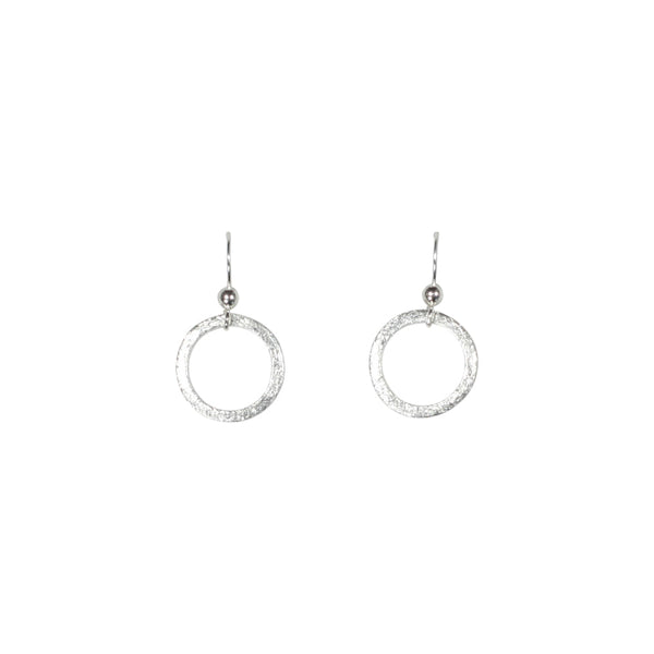 SALE - Brushed Hoop Earring - Silver / Small - Earrings - Ofina